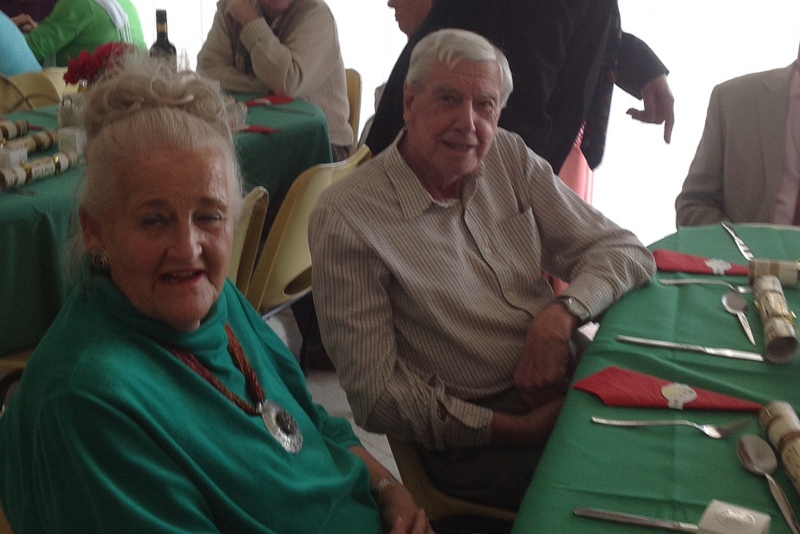 St Helena's luncheon club, people eating Christmas lunch
