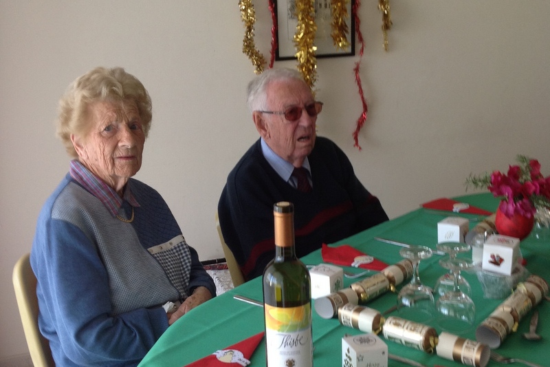 people eat Christmas lunch at St Helena's 2012