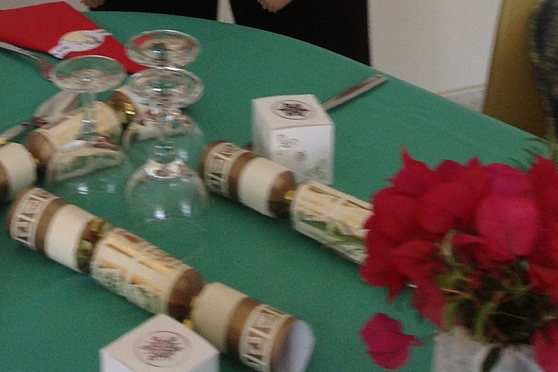crackers on St Helena's Christmas luncheon tables