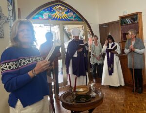 preparing for the service at St Helena's