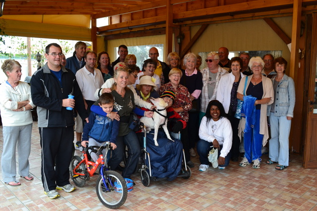 group outside the taverna after the walk